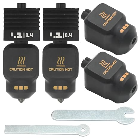 Hoypeyfiy 2-Pack Quick-Install Assembly with 0.4mm Hardened Steel Nozzles, 3D Printer Hotend Kit for Bambu Lab P2S / P2SC, Enhanced Heating Performance & Reliable Extrusion