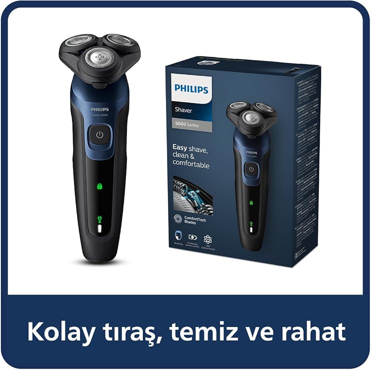 Philips 5000 Serisi Tıraş Makinesi S5445/03, Sinekkaydı Tıraş, Islak ve Kuru Kullanım