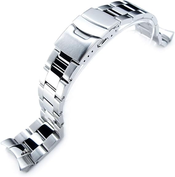 22mm Super-O Boyer 316L SS Watch Band for SEIKO SKX007 Brushed with Polished