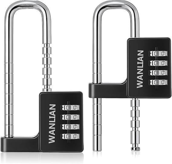 Combination Lock,4 Digit Combination Lock 3/8Inch Long Shackle Outdoor Waterproof Padlock for School Locker, Gym Locker, Hasp Storage, Fence, Gate, Cooler, Case (Black, 1 Pack)