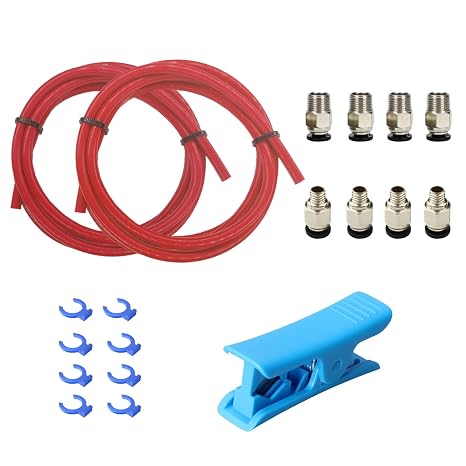 3D Yazıcı Bowden Tüpü 2M, PTFE Tüp Teflon Bowden Borusu, yüksek Sınıf PC4-M6 ve PC4-M10 Pnömatik Bağlantı Elemanları, Boru Kesici, 1,75 mm Filament Ender 3/Ender 3 V2/Ender 3 Pro/CR 10 Serisi için