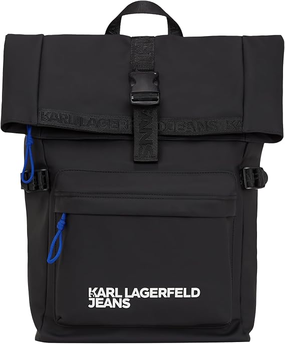 Karl Lagerfeld Jeans Men's Coated PU Backpack Black One Size