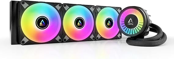 ARCTIC Liquid Freezer III 360 A-RGB - Water Cooling PC, All-in-One CPU AIO Water Cooler, Intel & AMD compatible, efficient PWM-controlled pump, fan: 200-1800 rpm, LGA1851/1700 Contact Frame - Black