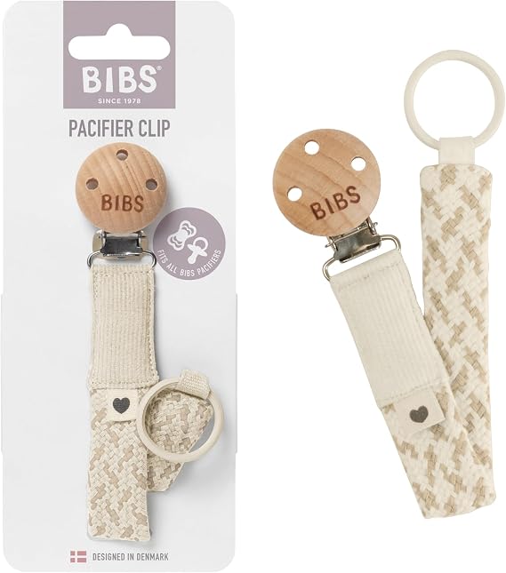 Bibs Paci Braid Emzik Askısı-Ivory/Vanilla
