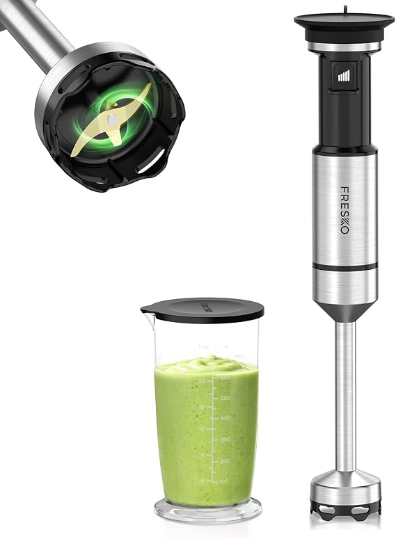 FRESKO 2 in 1 Hand Blender 1000W, Variable Speed, 4 Stainless Steel Blades