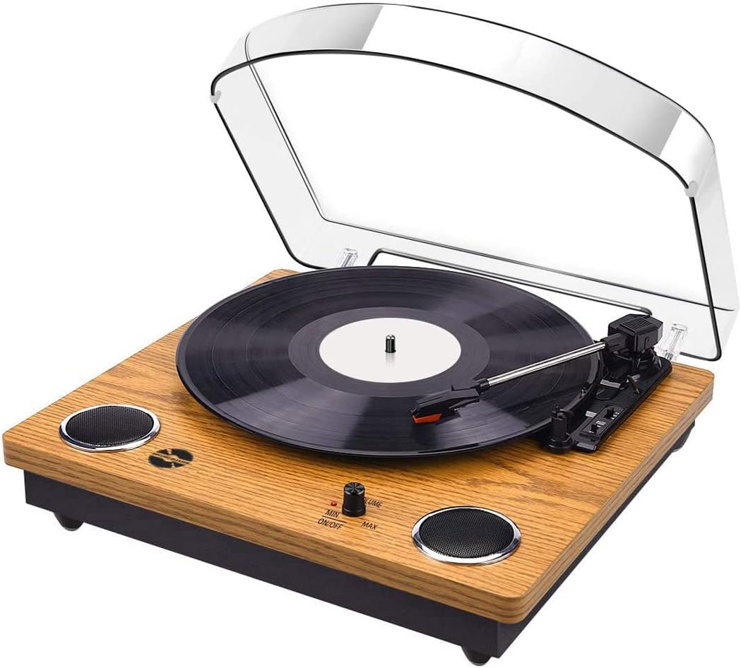 Record Master TT249 Retro Turntable - Bluetooth  Mp3 Recording Feature - 33, 45, 78 Rpm