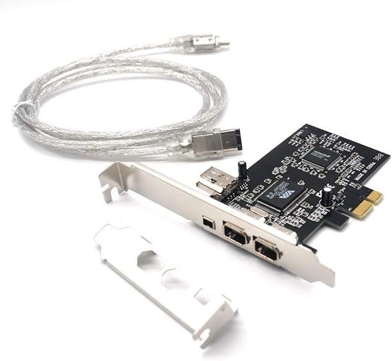 PCIe 3 Ports 1394A Firewire Expansion Card, PCI Express (1X) to External IEEE 1394 Adapter Controller (2 x 6 Pin + 1 x 4 Pin) with Low Profile Bracket for Desktop PC and DV Connection