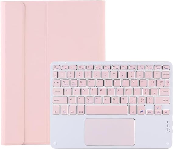 Microcase iPad 10.Nesil 10.9 inch 2022 ile uyumlu Bluetooth Touchpad Klavye + Standlı Kılıf - BKK5 Pembe