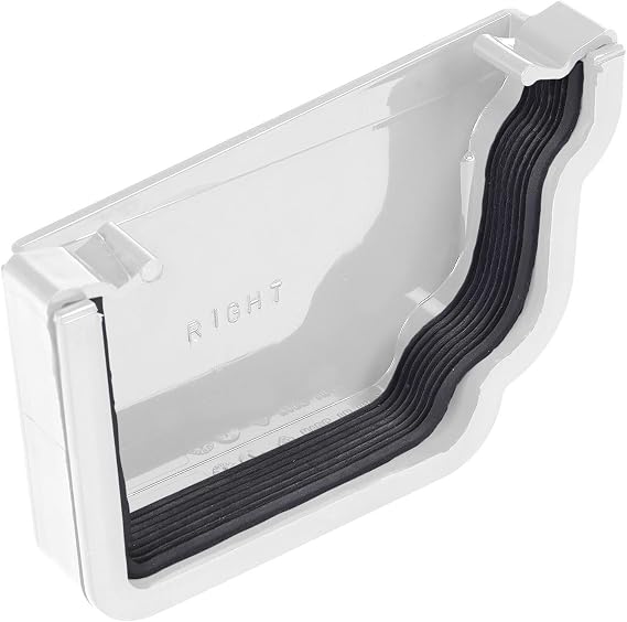 Kayflow Ogee 120mm Gutter Stopend (Right) - White