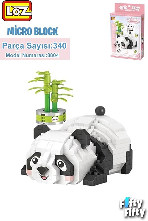 Loz Micro Block Serisi Panda 340 Parça Oyuncak Yapım Seti FFLZ-8804