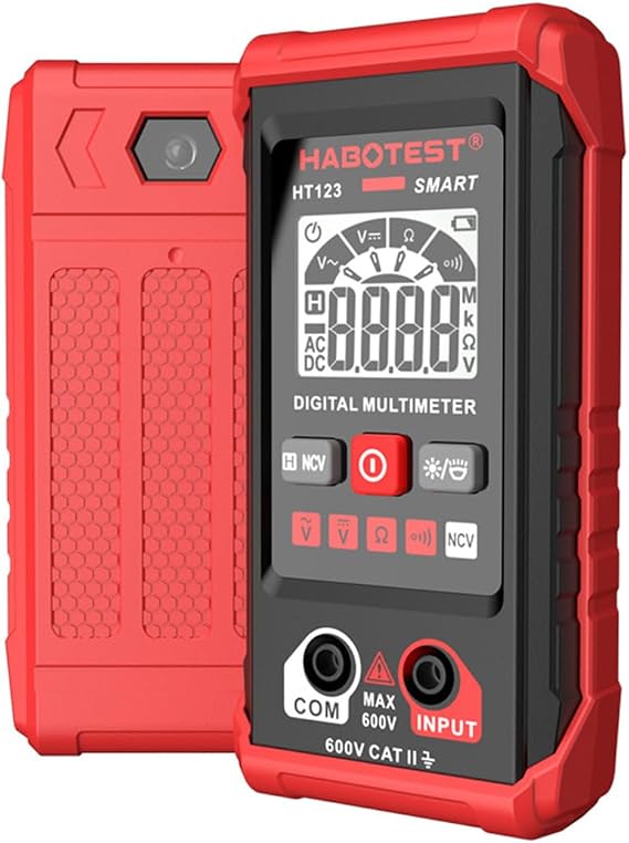 Digital Multimeter Auto-Ranging Voltage Tester Voltmeter with Non-Contact Voltage Function Measures AC/DC Voltage Resistance Continuity