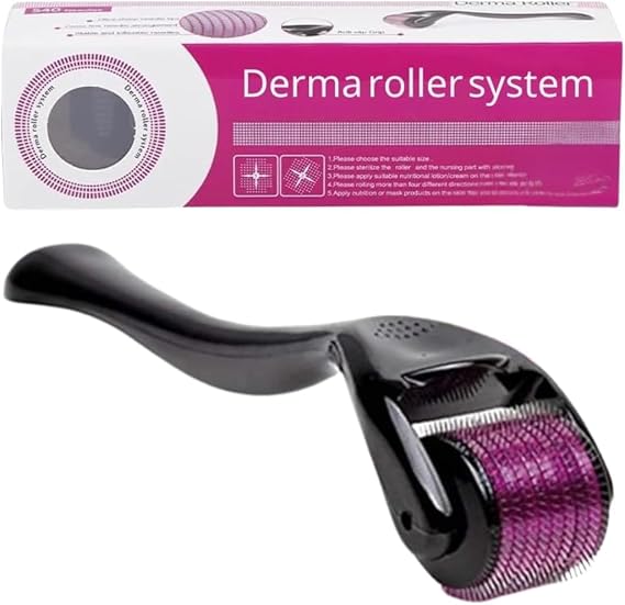 Derma Roller for Body, Hair and Sculp 0.75mm, 540 Titanium Microneedle Dermal Skincare, Microneedling Roller for Men and Women with Storage Case (0.75mm)