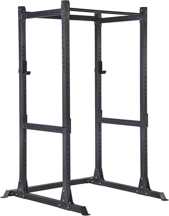GYM MASTER GM2 Power Rack Squat Cage - Heavy Duty Home Weight Lifting Station with Optional Dual Pulley Cable System
