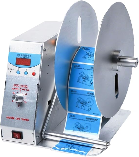 Automatic Label Rewinding Machine with LED Display and Adjustable Speed for Efficient Label Recycling