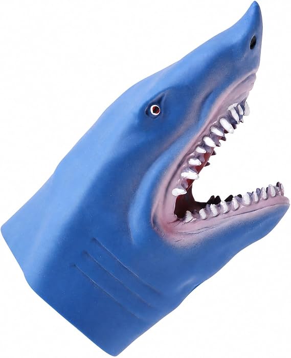 Blue Shark Puppet, Durable Hand Puppet for Storytelling & Role-Play