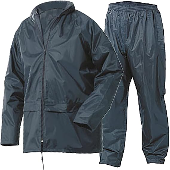NEW Waterproof Fully Elasticated Flexible Breathable 0.18 mm/170T Lightweight Fabric RAIN Suit Jacket & Trouser Set Work PVC Mens Ladies NEW