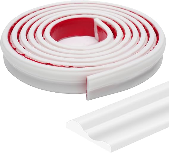Flexible Self-Adhesive Wall Moulding Trim 3.05M x 32mm TPE White