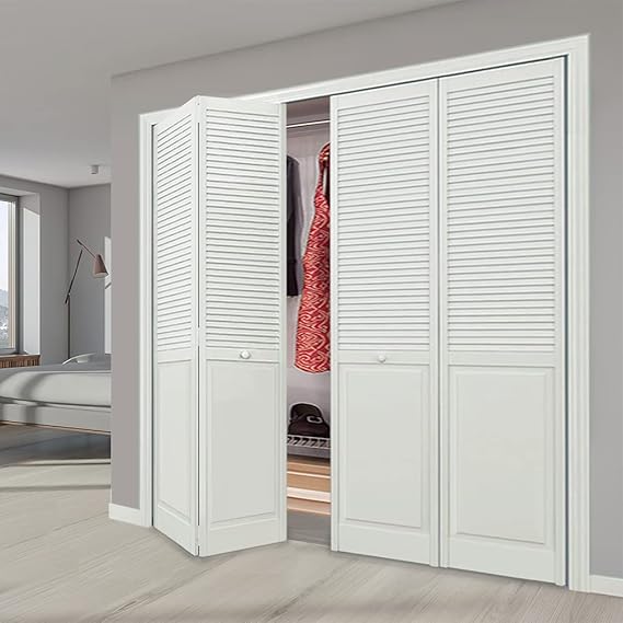 Closet Door, Bi-Fold, Traditional Louver-panel Solid Core Unfinished 80 in. x 36 in.