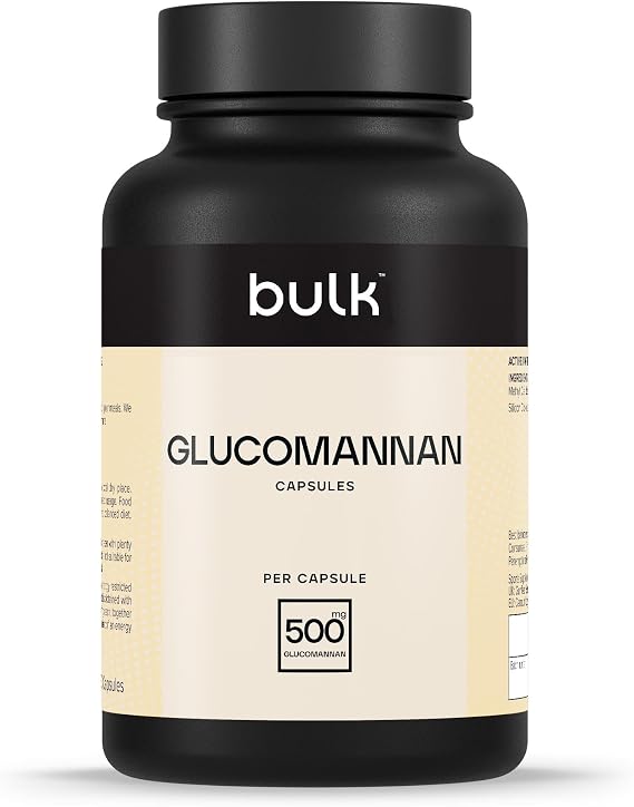 Bulk Glucomannan Capsules., 500 mg, Pack of 180