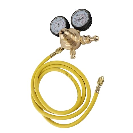 Nitrogen Regulator, Low Pressure Gauge Nitrogen Gauge Regulator Accessories Flexible Brass Control Inlet Outlet Connection Gauges Nitrogen Pressure Test Gauge