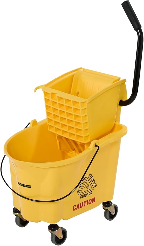 The Workplace Depot Mop Bucket with Wringer, 28L High-Capacity, Heavy Duty