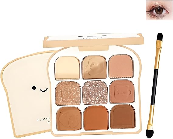 Eyeshadow Palette, 9 Neutral Matte And Shimmer Shades With Mirror, Beige