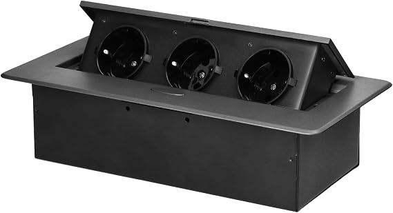 Desk Socket Table Socket Retractable Modern Socket Retractable with Flat Edge No Power Cable Maximum Load [W]: 3680 (Sold without Cable)