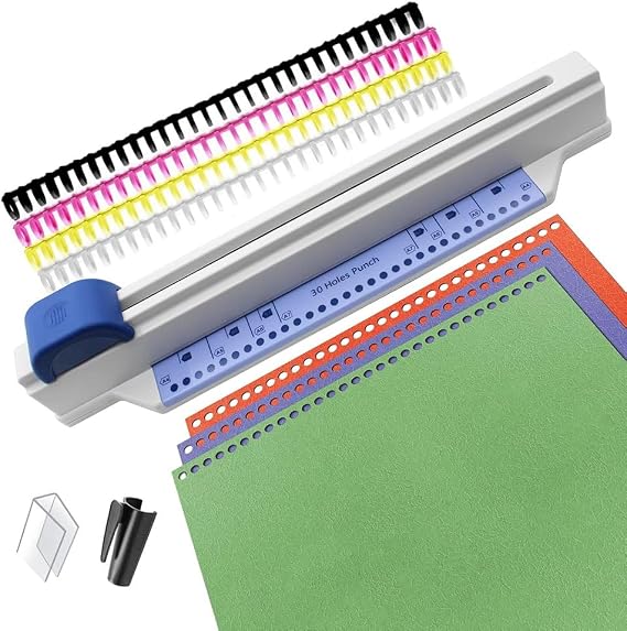 Hand Push Binding Machine,30-Hole Book Binder Machine,Coil Binding Machine,for A4 A5 A6 A7 B5-B7Paper Notebook Scrapbook