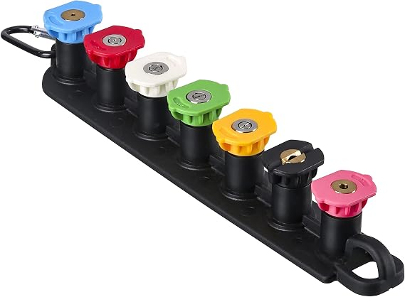RIDGE WASHER Basınçlı Yıkama Nozul Ucu Seti Nozul Tutucu, 7 Püskürtme Nozulu İpuçları, 1/4 İnç Hızlı Bağlantı, 4000 PSI