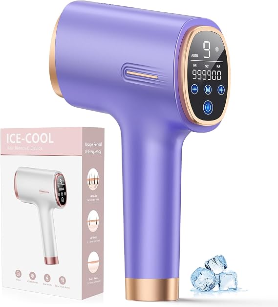 21J Laser Hair Removal Device with Painle ss Ice-Cooling, Purple