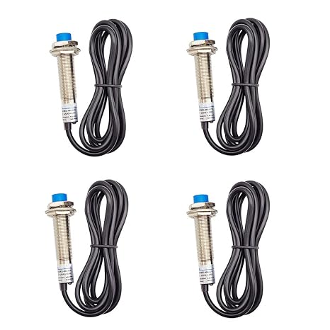 Inductive Proximity Sensor M12 LJ12A3-4-Z/BX Normally Open Detection Approach Switch 4mm NPN NO 3 Wire DC 6V-36V (4 Pack)