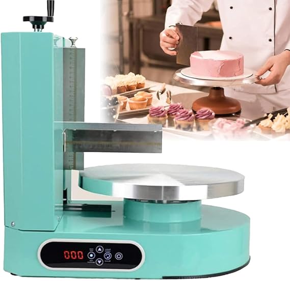 Automatic Decorating Cake Coating Smoothing Scraping Machine Portable Cake Icing Machine Adjustable Cake Icing Smoother Tool Baking Birthday Cake Tools,Green