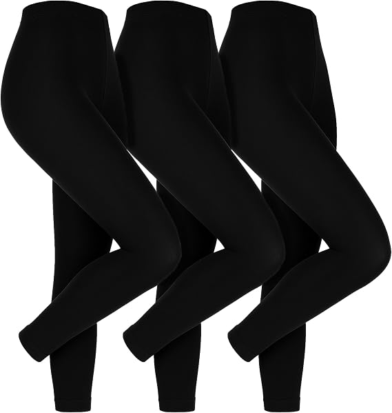 HEAT HOLDERS - 3 Pair Multipack Thermal Fleece Lined Leggings for Winter | Womens Thick Opaque Outdoor Footless Leggings