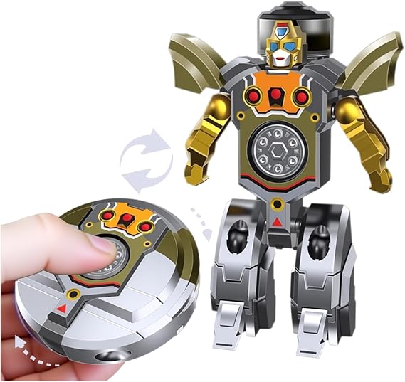 Transformable Fidget Spinner Robot 3+ Hand Spinner Toy (Silver)