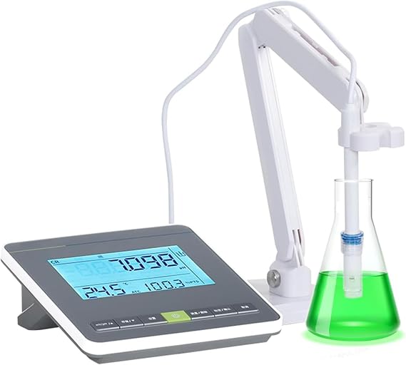 Desktop Acidity Meter, Lab Benchtop PH Meter with Display, PH Range: -2.00 To 20.00, 1-5 Point PH Electrode Calibration, Automatic Recognition, for Research and Laboratories