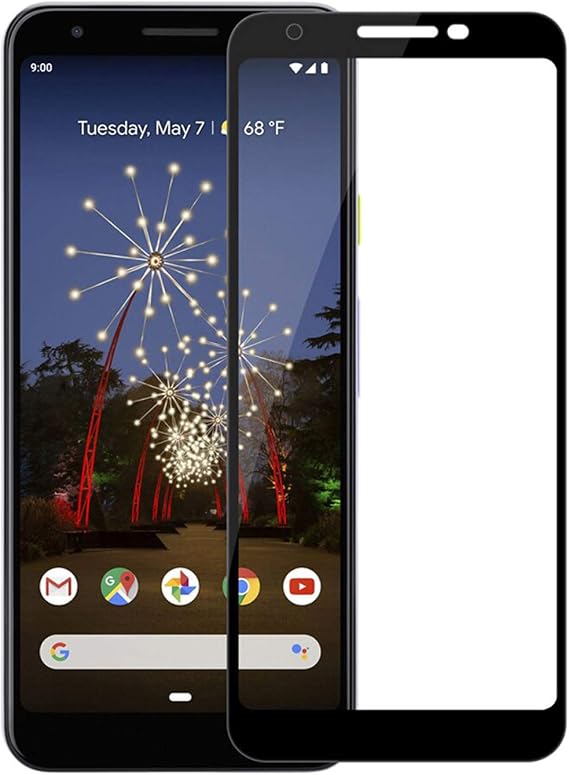 Microcase Google Pixel 3A Tam Kaplayan Çerçeveli Tempered Ekran Koruyucu - Siyah