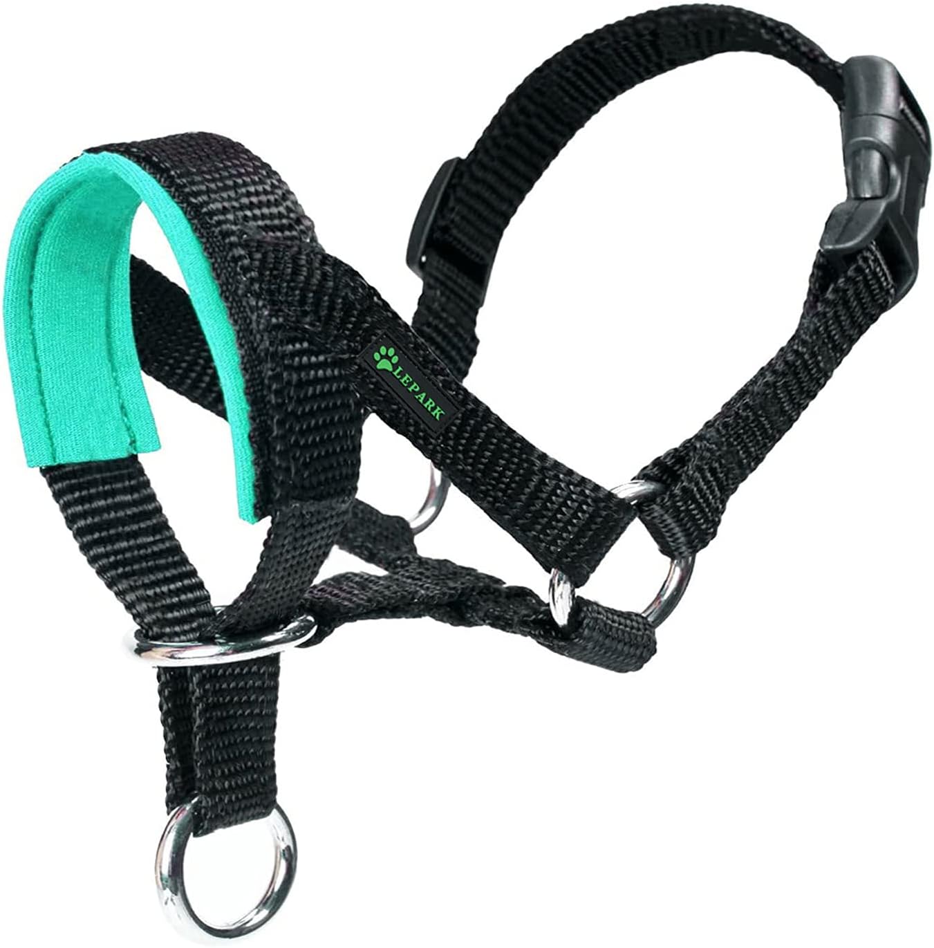 Dog Head Collar with Padded Fabric, Head Harness for Dogs, Anti pulling Head Halter Collar, Adjustable and Easily Control (S, Apple Green)