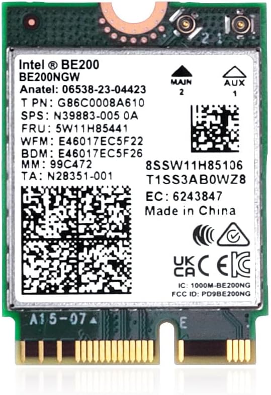 HUYUN NGFF M.2 Wifi Card Network Card Tri-band Bluetooth 5.4 Intel WiFi 7 BE200 BE200NGW (BE200NGW Card)