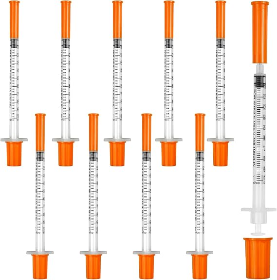 10 Packs 1ml Syringes Plastic 30G*8mm Microfine Lab Accessories Precision Multiple Uses Distribution Measuring Tools Individually Sealed Packaging for Pet Feeding Liquid Separation Crafts
