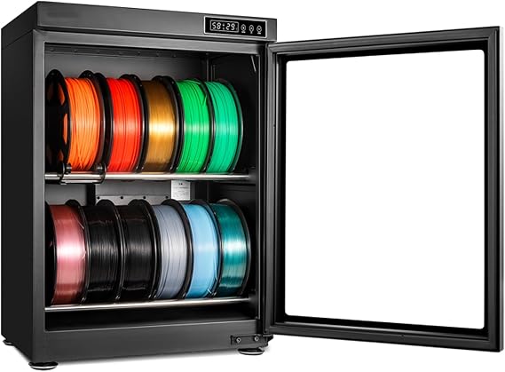 3D Printer Filament Dryer Box, Humidity Control Filament Storage Box, Dehydrator for PLA, ABS, PETG, Nylon, TPU, PC, Holds Up to 10-12 Rolls