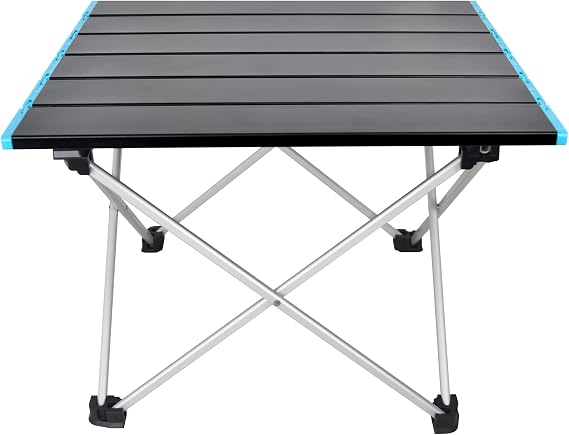AUXTINGS Portable Camping Table,Folding Side Table Aluminum Top for Outdoor Cooking, Hiking, Travel, Picnic,Surface 16x14 inch