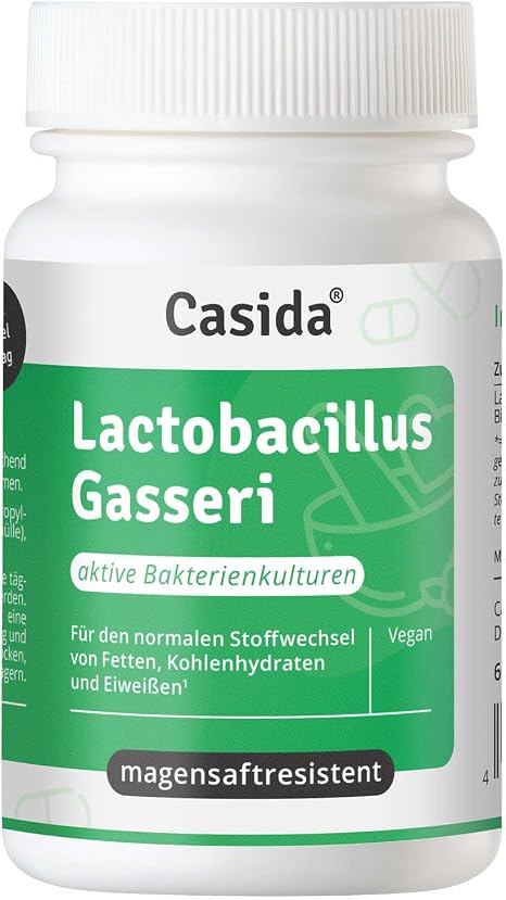 Casida Lactobacillus Gasseri - Contains 60 Capsules with Lactic Acid Bacteria for Daily Use - with Biotin for Normal Metabolism of Fats Carbohydrates and Proteins* - Vegan