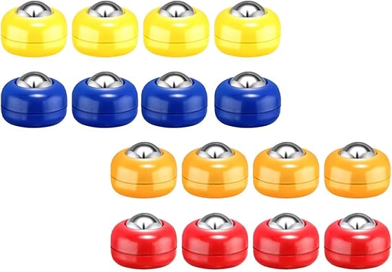 Amagogo 16Pcs Shuffleboard Pucks, Shuffleboard Rollers Set, Adults 4 Colors Shuffleboard Accessories Equipment Tabletop Game Pucks for Games Family