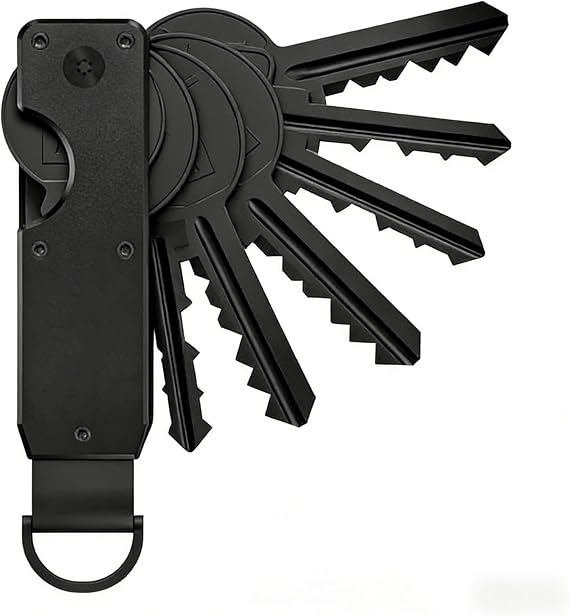 Metal Ridge Key Organiser - Portable Compact Key Holder for 1-5 Keys | Minimalist Smart Keyring for Professionals Travelers Graduates