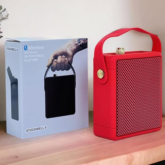 Coverzone Bluetooth Hoparlör Taşınabilir Portatif Hoparlör Taşıma İpli Evde Ofisde Seyahatte Tatilde Kampda Kullanıma Uygun STOCKWELL II (Kırmızı)