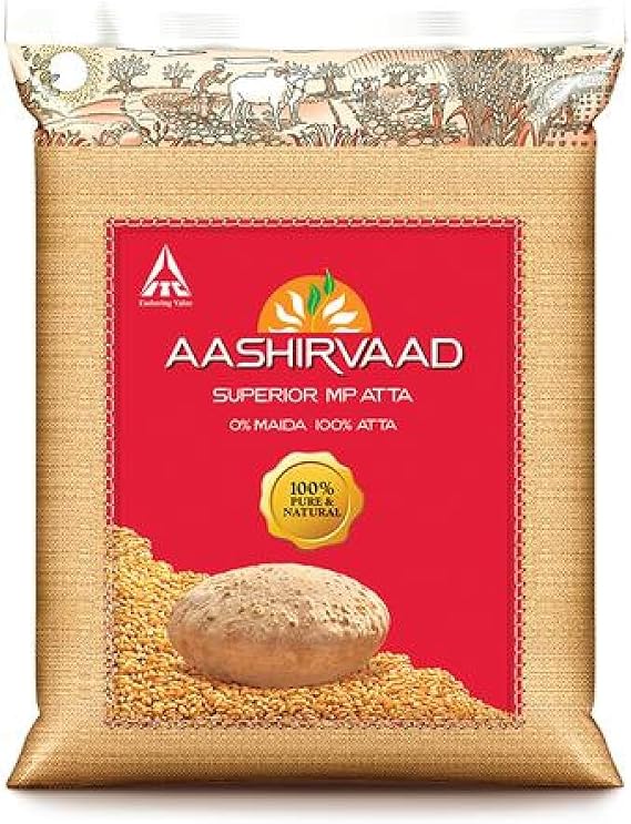 Aashirvaad Flour Atta 2kg | High in Fiber & Essential Nutrients | Ideal for Soft & Healthy Chapatis | No Added Preservatives | Perfect for Balanced Meals (Pack of 1)