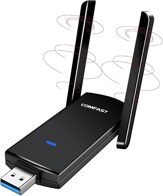 USB WiFi Adapter, 1300Mbps Dual Band USB Wireless Network Adapter 2.4GHz/5.8GHz with USB 3.0 Cradle, Extension Cable Dual and High Gain Antennas for Desktop Laptop PC Windows 10/8/7/XP MacOS