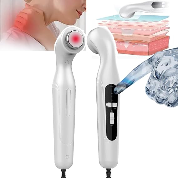 Mini Ultrasonic Physiotherapy Instrument(4cm² Radiation Area), 5-15 Minute Timing + 3 Gears Adjustable, Dual Frequency Switching + Overheating Protection, For Neck,White