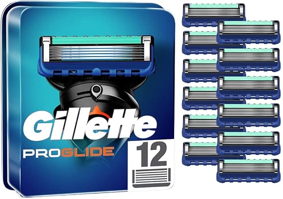 Gillette ProGlide Tıraş Bıçağı, 12 Yedek Bıçak, Islak Tıraş Makinesi, Erkekler için, 5'li Bıçak, 12 Adet (Tekli Paket)