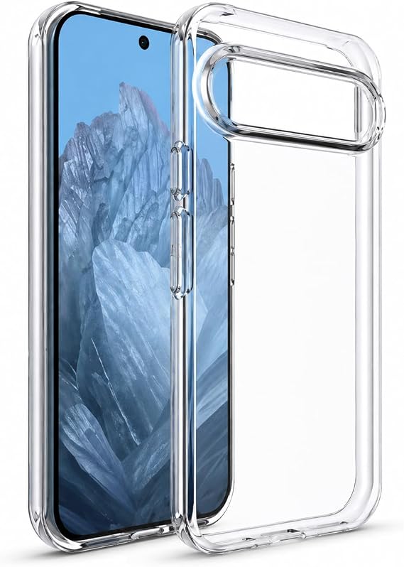 CONSTRAIN Google Pixel 9 Pro XL İle Uyumlu Sararmaz Kamera Korumalı Esnek Darbe Emici Silikon Şeffaf Telefon Kılıfı Arka Kapak - Şeffaf